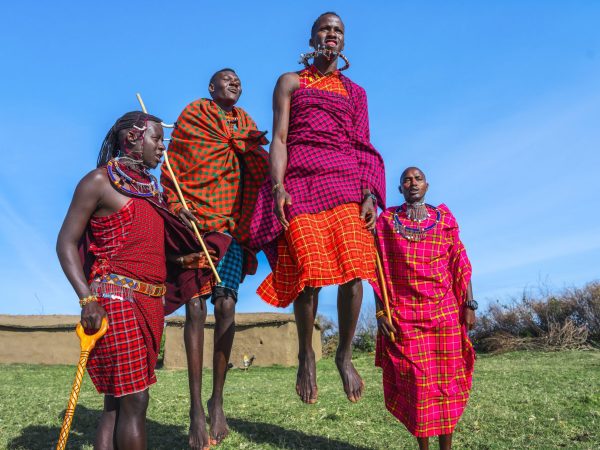 Maasai,Mara,Man,In,Traditional,Colorful,Clothing,Showing,Traditional,Maasai